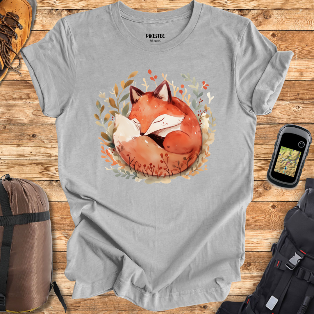 "Sleeping Cute Fox Silhouette" graphic T-shirt