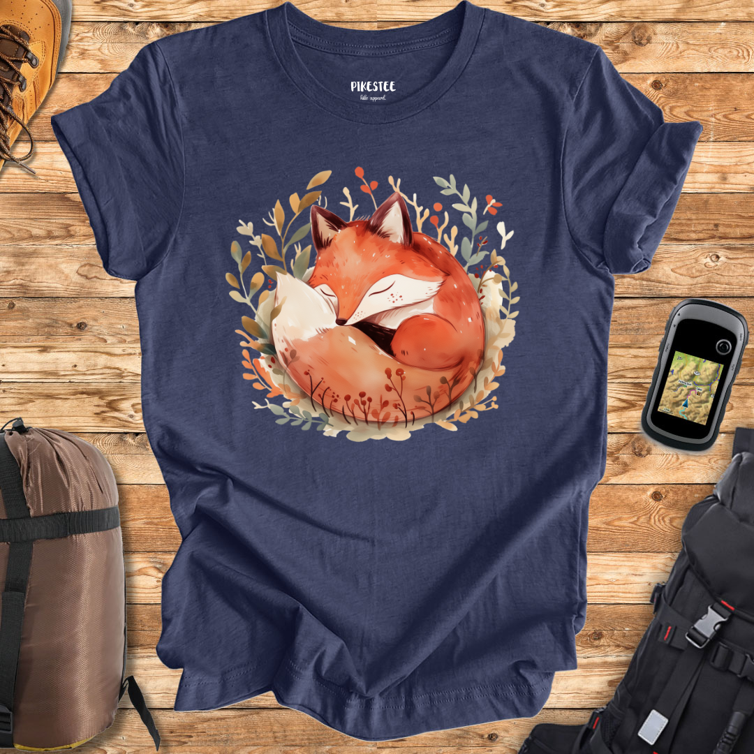 "Sleeping Cute Fox Silhouette" graphic T-shirt