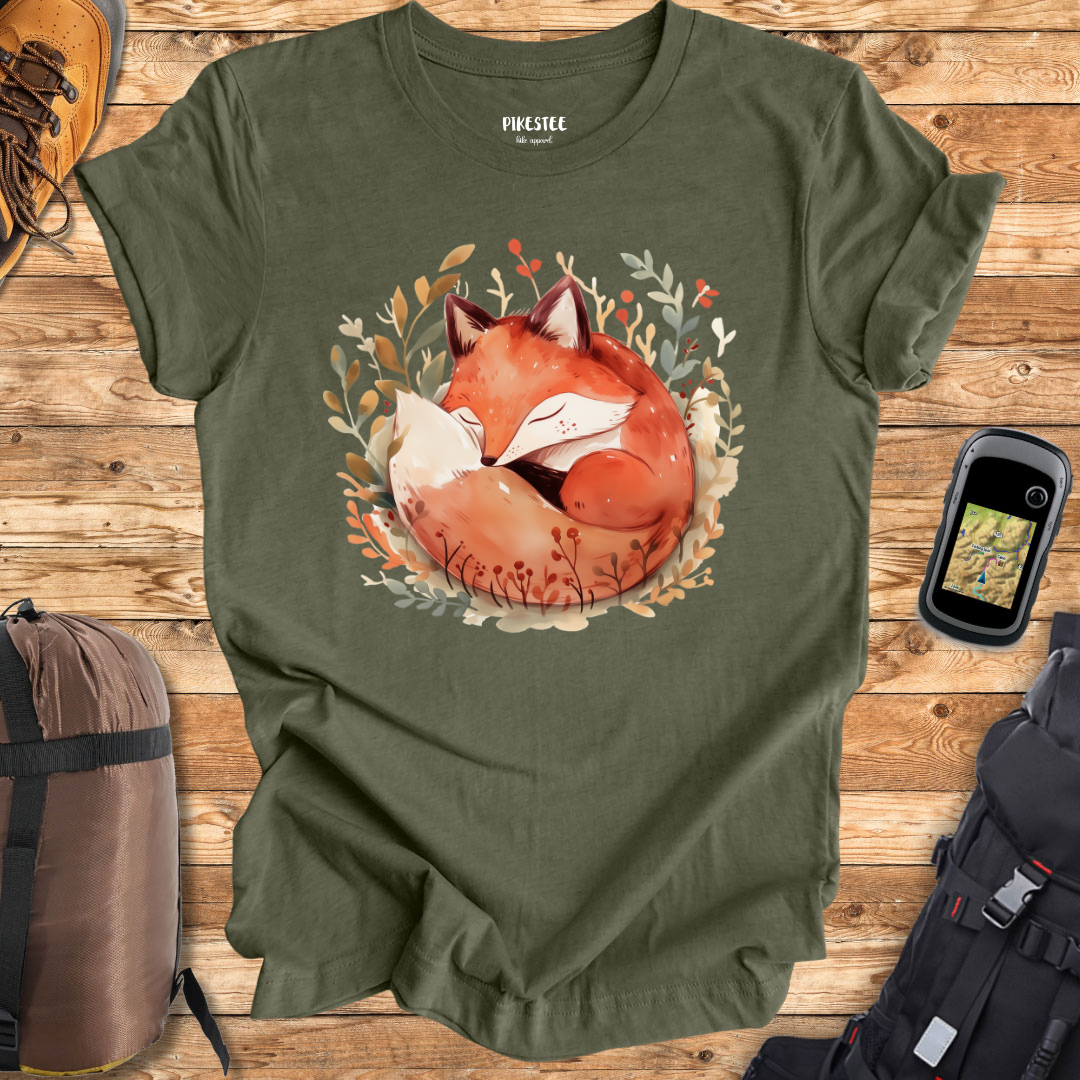 "Sleeping Cute Fox Silhouette" graphic T-shirt