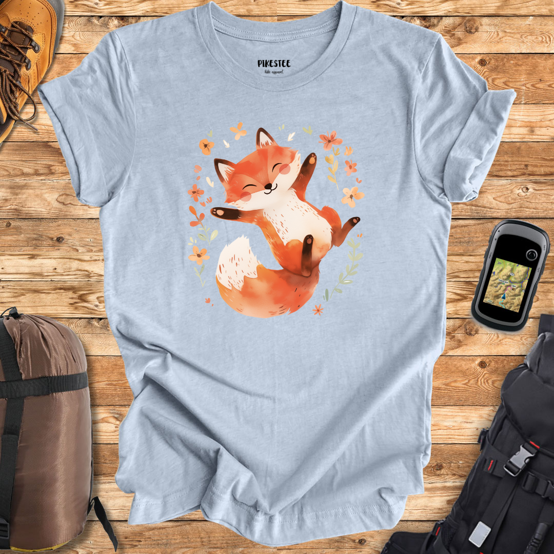 "Happy Cute Fox Silhouette" graphic T-shirt