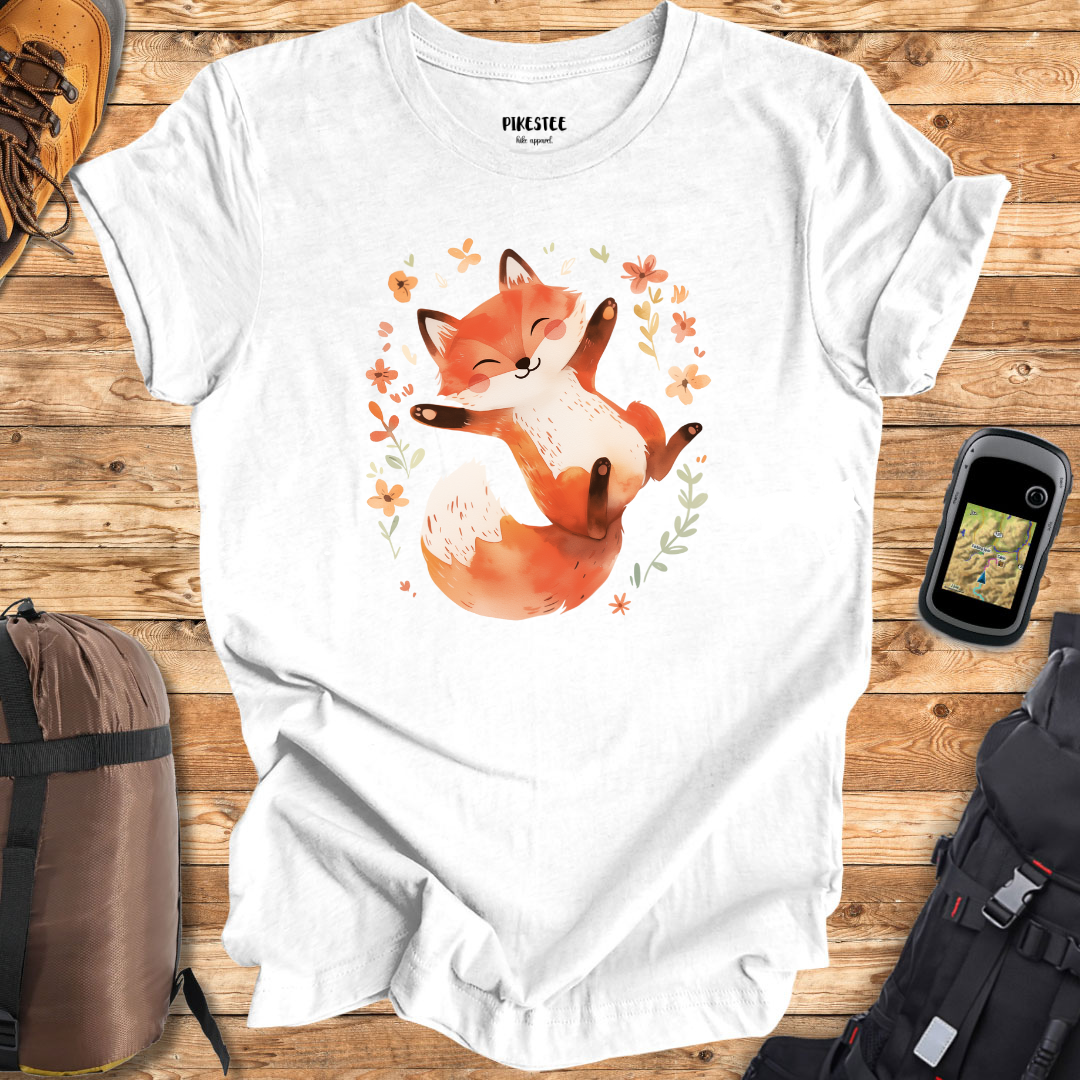 "Happy Cute Fox Silhouette" graphic T-shirt