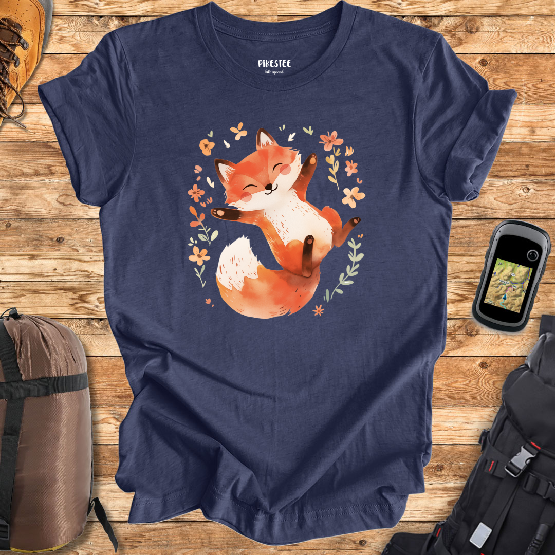 "Happy Cute Fox Silhouette" graphic T-shirt