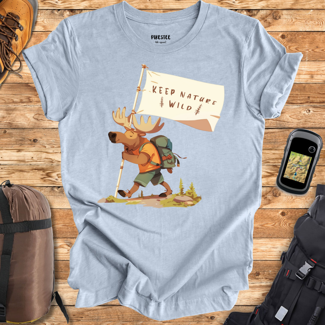 "Keep Nature Wild, Moose's Flag" graphic T-shirt