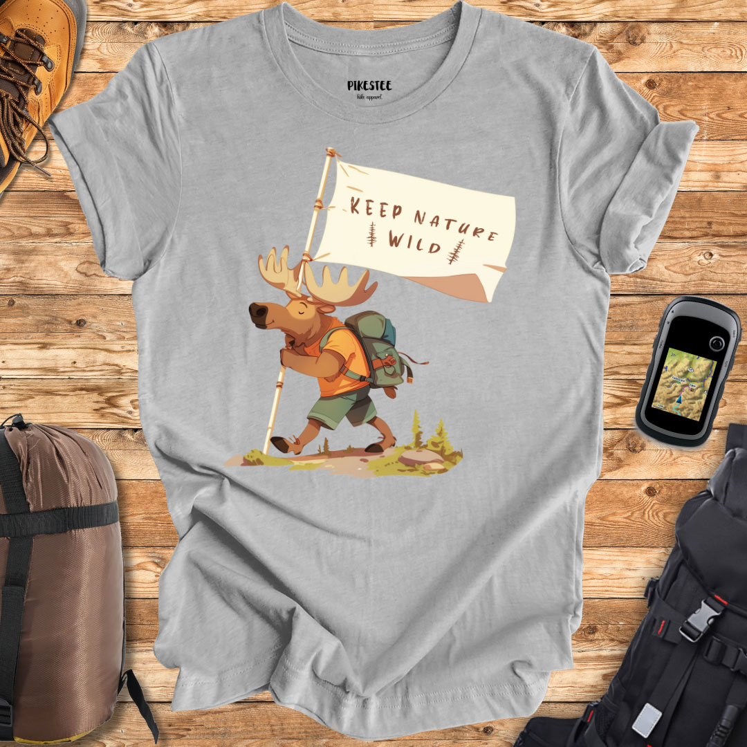 "Keep Nature Wild, Moose's Flag" graphic T-shirt