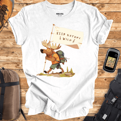 "Keep Nature Wild, Moose's Flag" graphic T-shirt