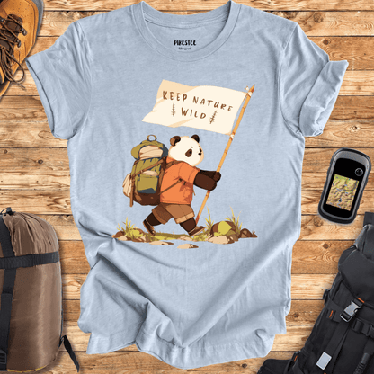 "Keep Nature Wild, Panda's Flag" graphic T-shirt