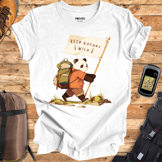 "Keep Nature Wild, Panda's Flag" graphic T-shirt