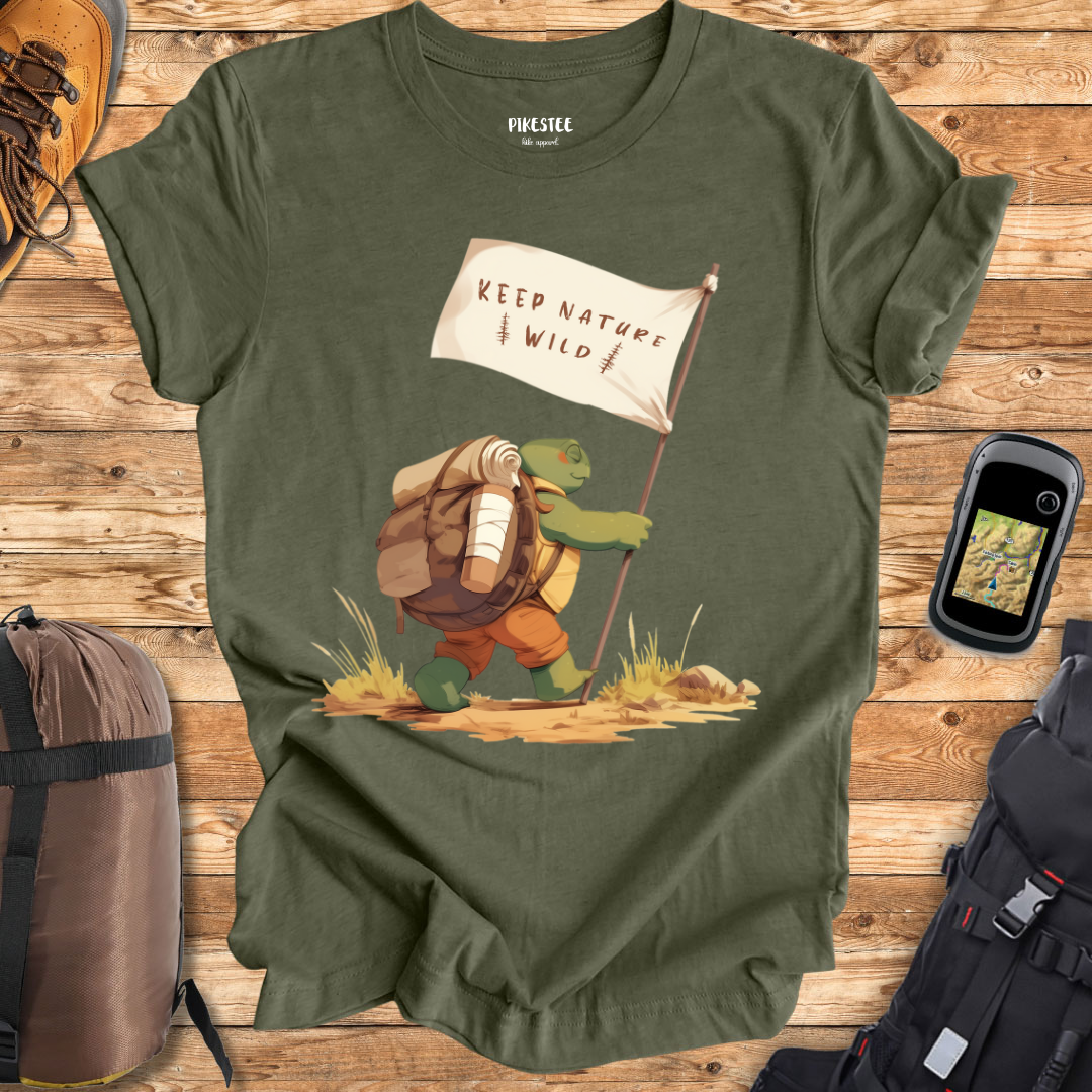 "Keep Nature Wild, Turtle's Flag" graphic T-shirt