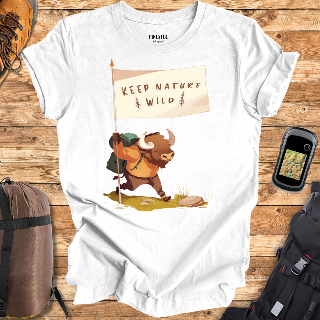 "Keep Nature Wild, Bison's Flag" graphic T-shirt