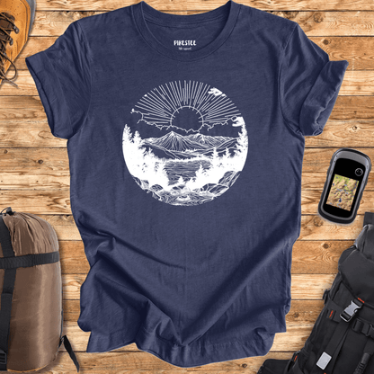 "Detailed Round Landscape" graphic T-shirt