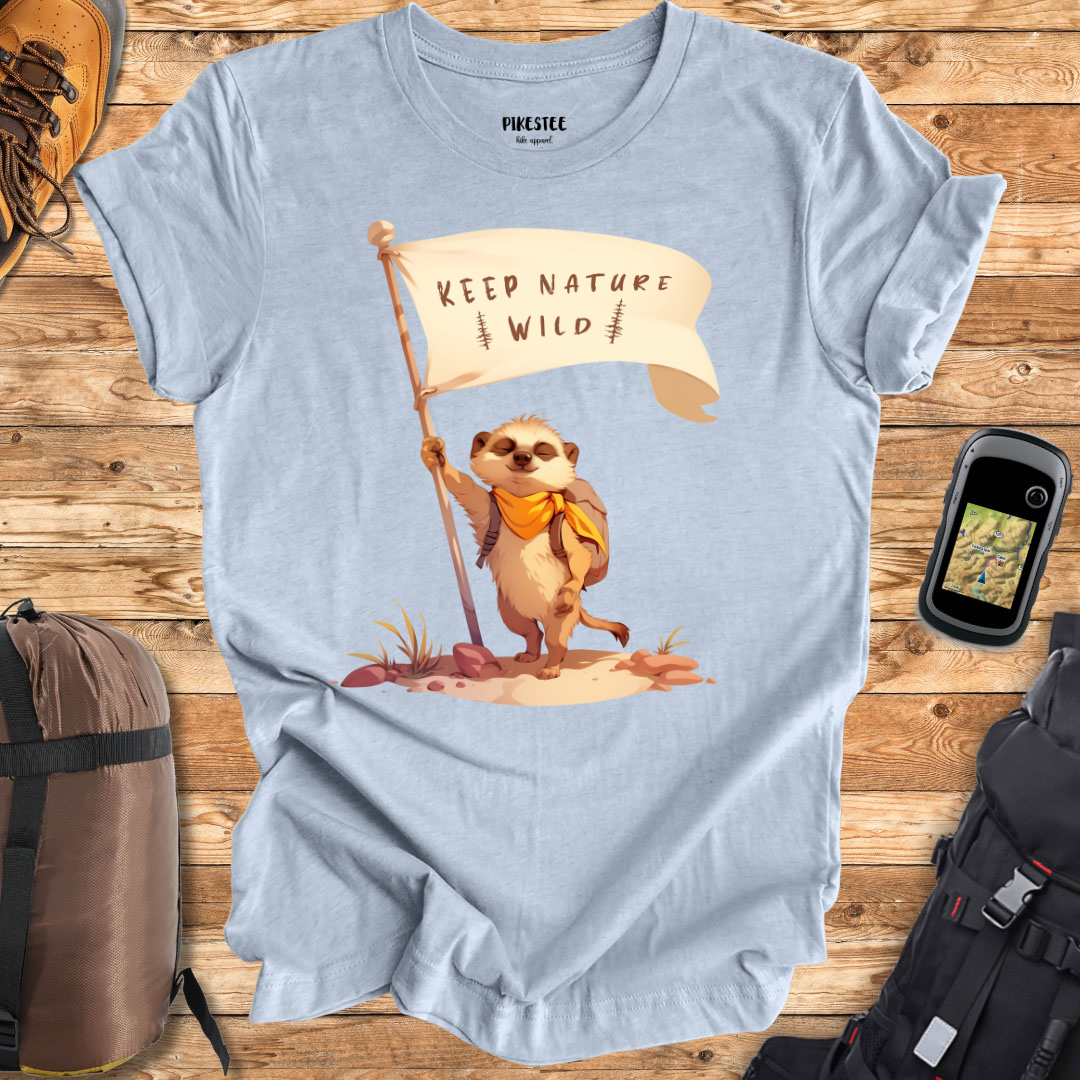 "Keep Nature Wild, Meerkat's Flag" graphic T-shirt