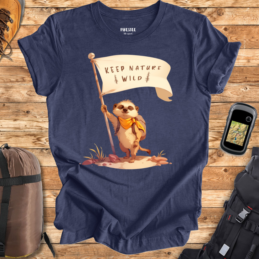 "Keep Nature Wild, Meerkat's Flag" graphic T-shirt