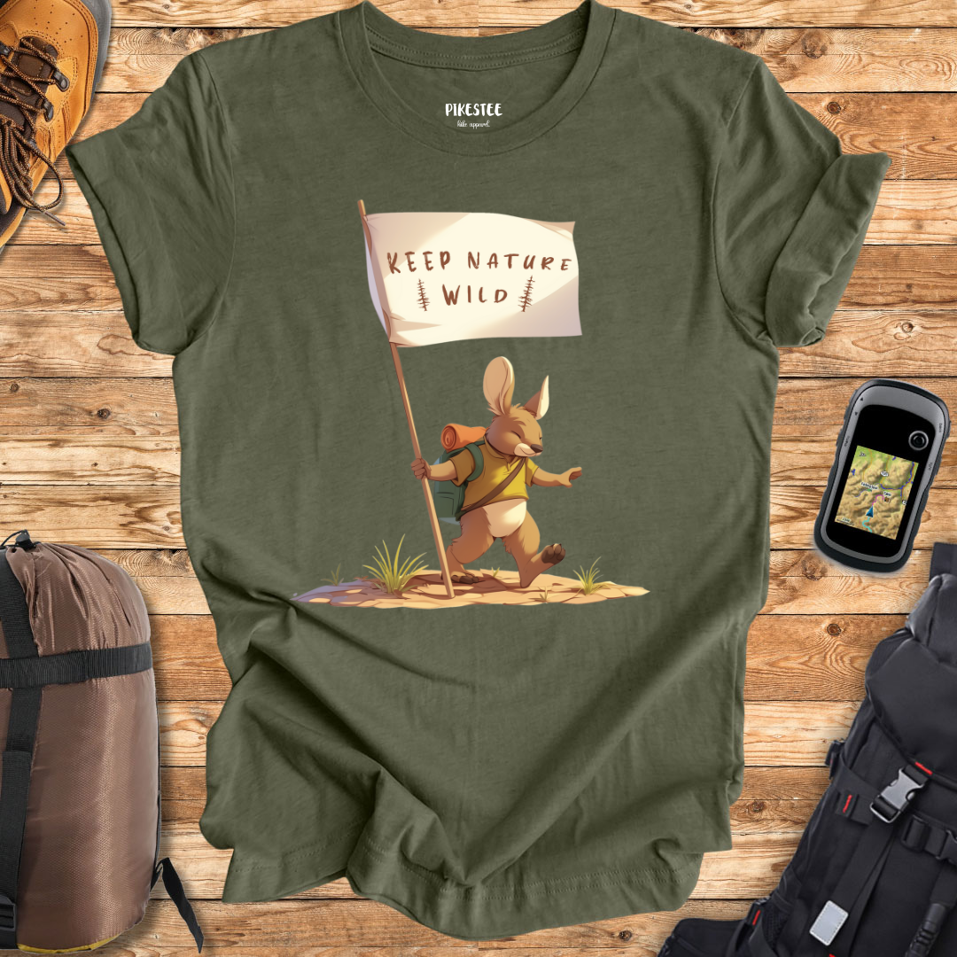 "Keep Nature Wild, Kangaroo's Flag" graphic T-shirt