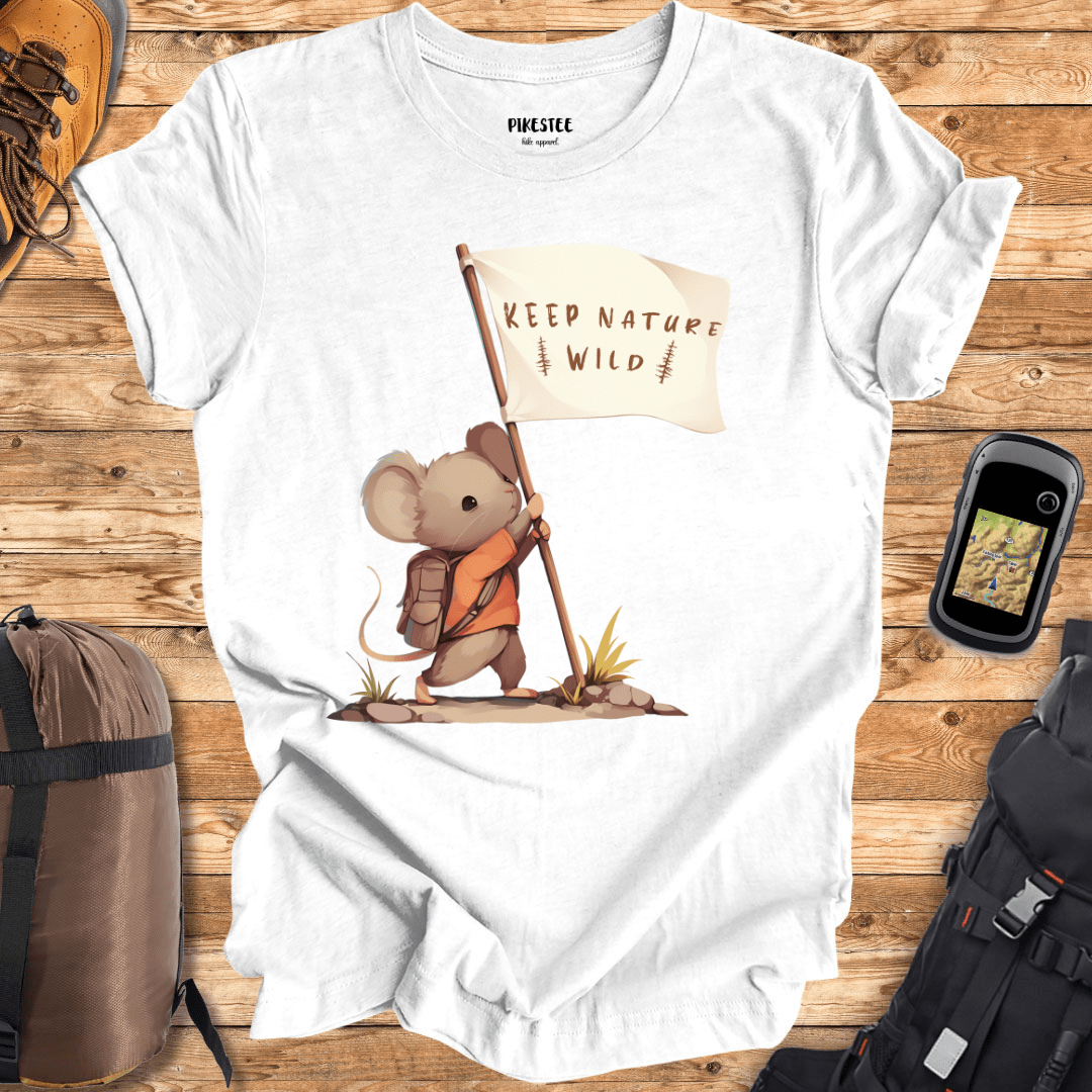 "Keep Nature Wild, Mouse's Flag" graphic T-shirt