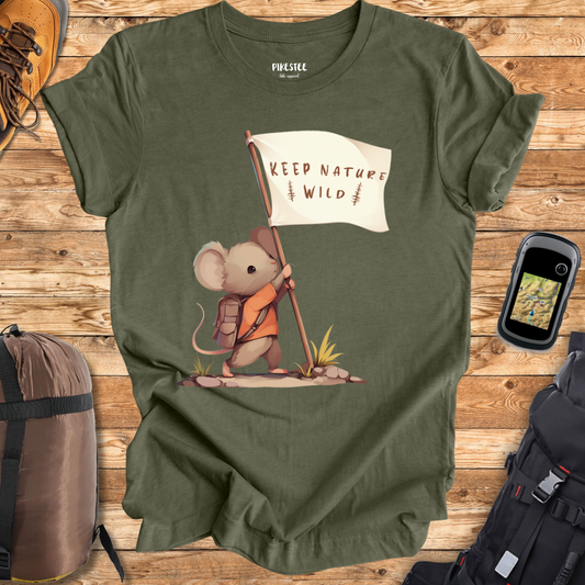 "Keep Nature Wild, Mouse's Flag" graphic T-shirt