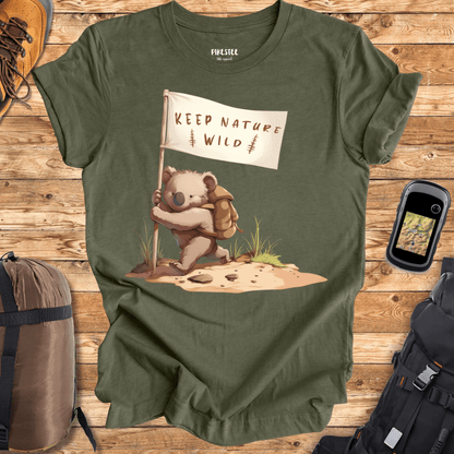 "Keep Nature Wild, Wombat's Flag" graphic T-shirt