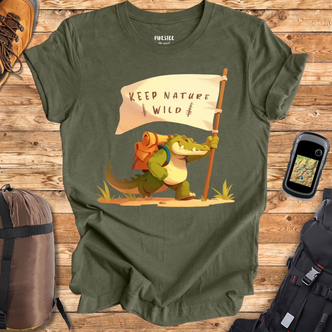 "Keep Nature Wild, Aligator's Flag" graphic T-shirt