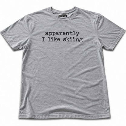 Apparently Ilike Skiing T-shirt - Sport Grey