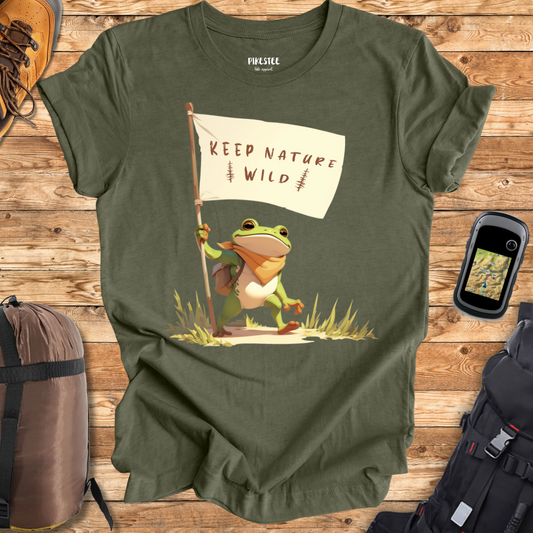 "Keep Nature Wild, Frog's Flag" graphic T-shirt