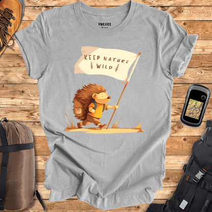 "Keep Nature Wild, Hedgehog's Flag" graphic T-shirt