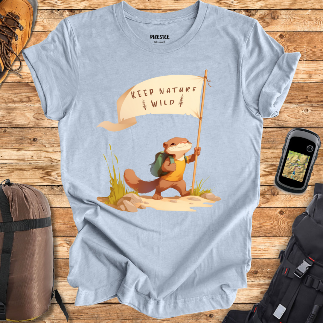 "Keep Nature Wild, Weasel's Flag" graphic T-shirt