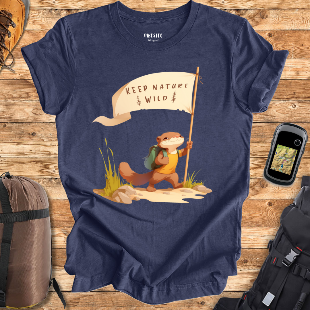 "Keep Nature Wild, Weasel's Flag" graphic T-shirt