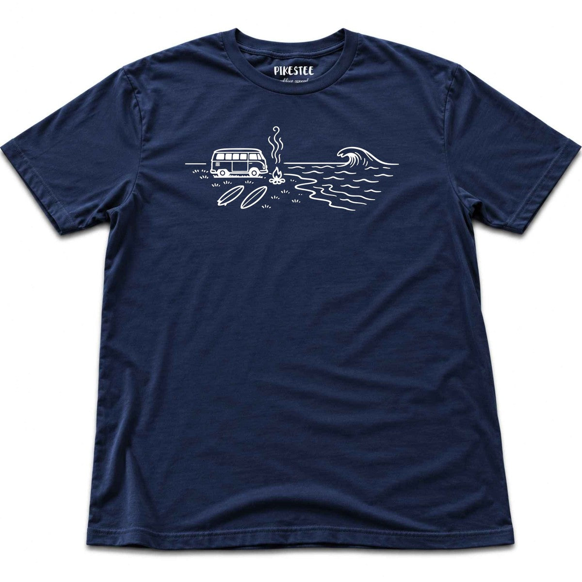 Van On The Beach T-shirt - Navy