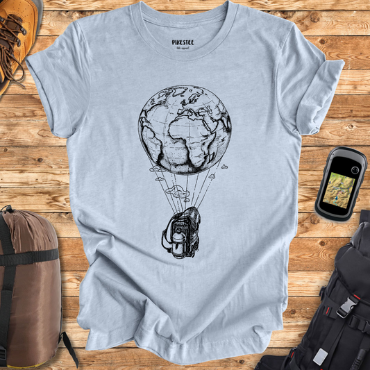 "Earth's backpack Hot Air Balloon" Graphic T-shirt