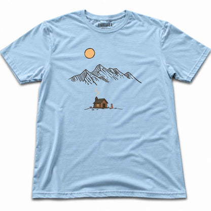 Cabinand Dog Landscape T-shirt - Light Blue