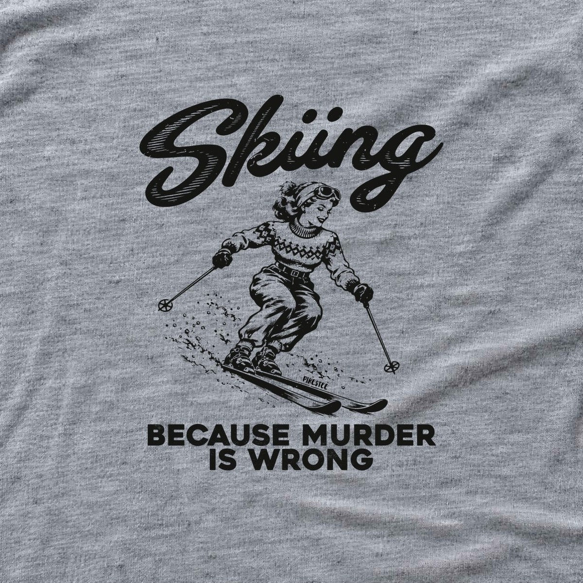Skiing Because T-shirt - Sport Grey - hero