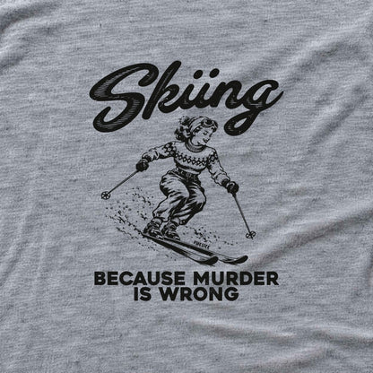 Skiing Because T-shirt - Sport Grey - hero