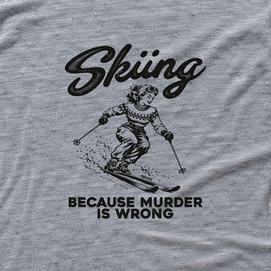 Skiing Because T-shirt - Sport Grey - hero