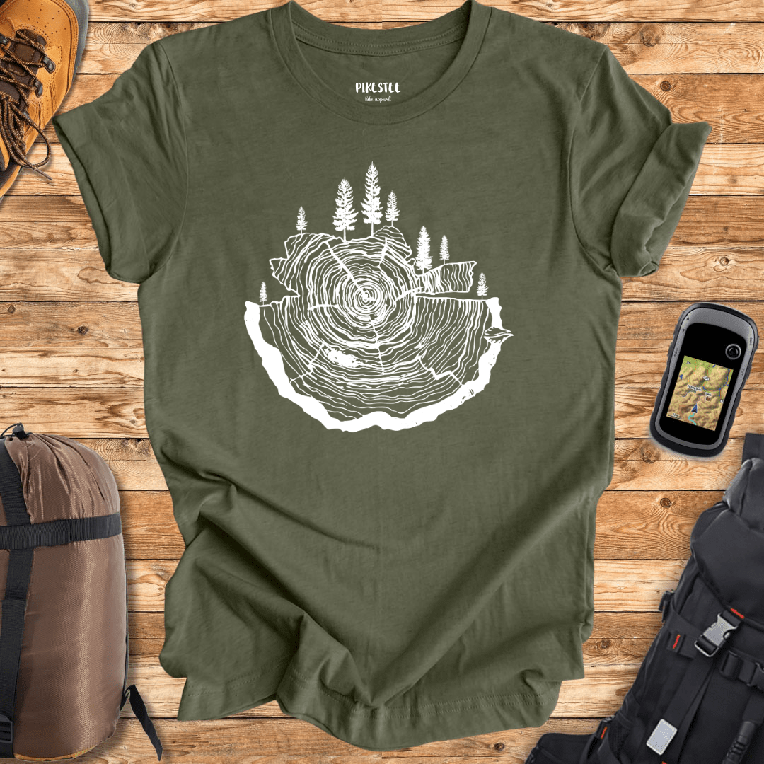 "Pine Trunk, hand drawn" graphic T-shirt