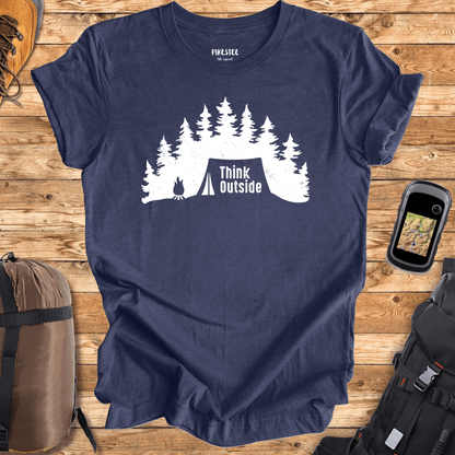 "Camp Landscape, Think Outside" graphic T-shirt