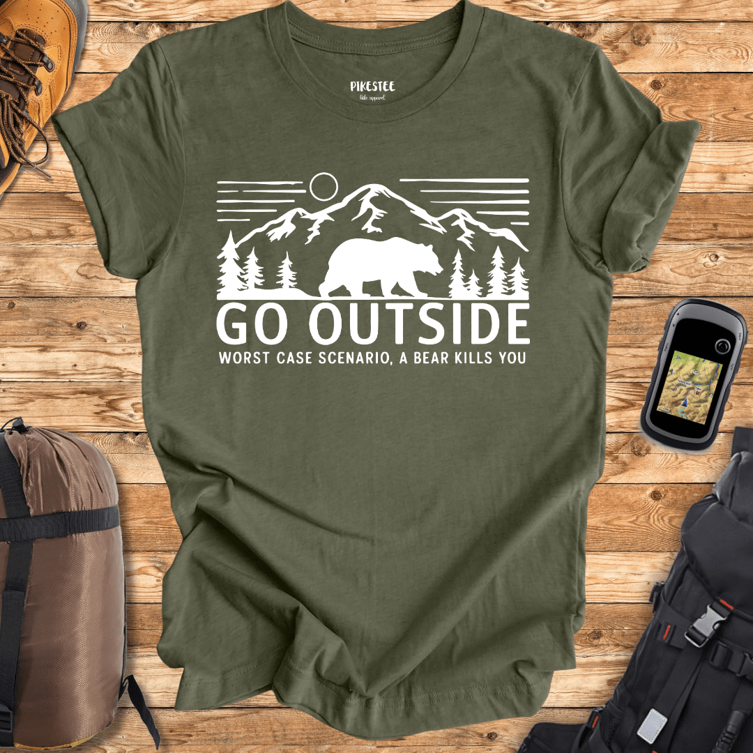 "Go Outside" graphic T-shirt