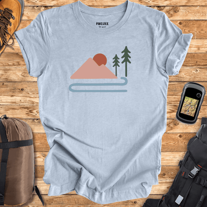 "Mountain River Art" graphic T-shirt