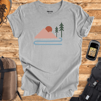 "Mountain River Art" graphic T-shirt