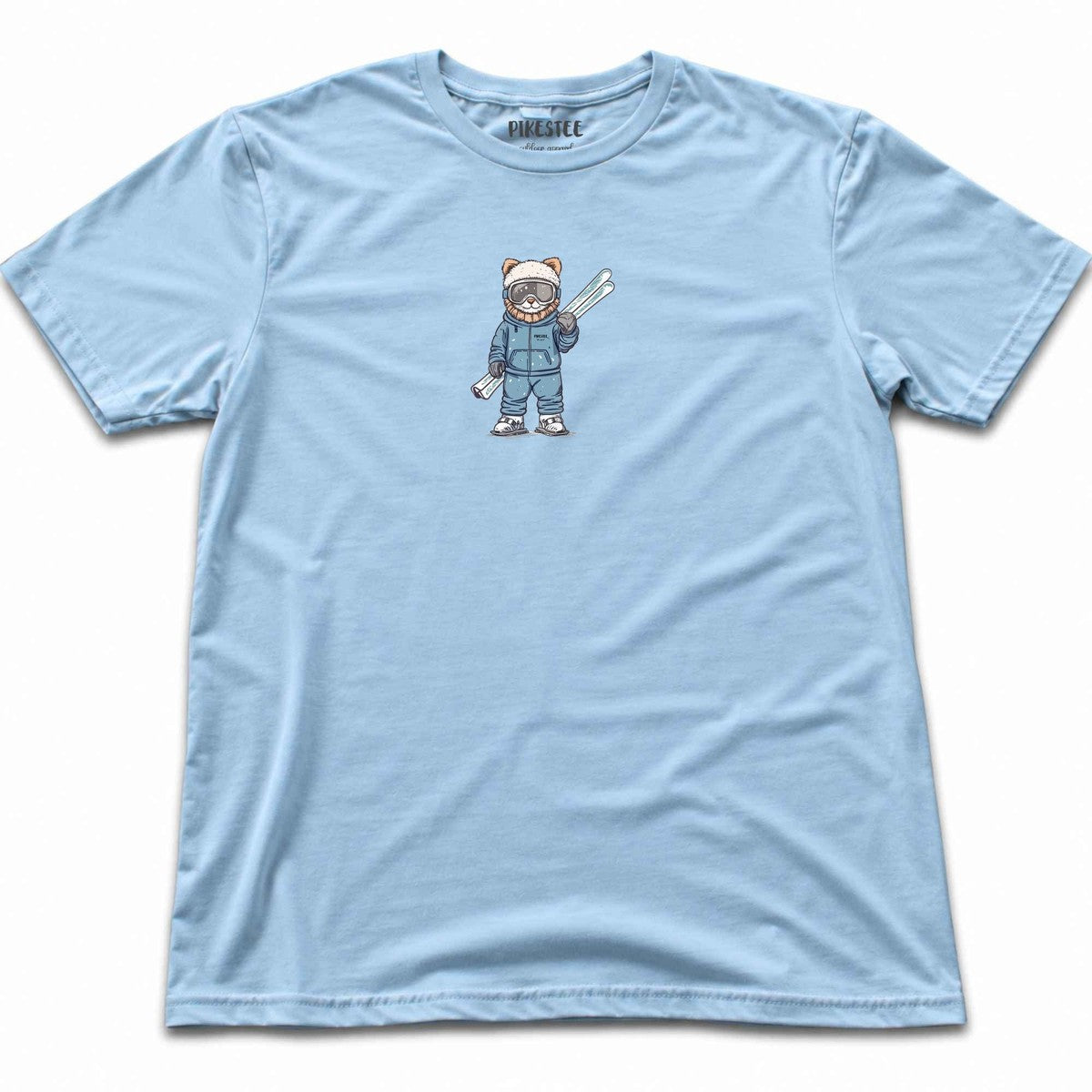 Ski Cat T-shirt - Light Blue