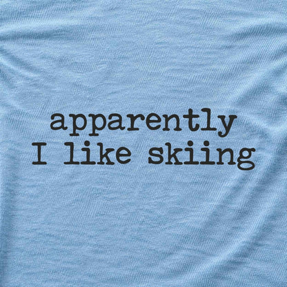 Apparently Ilike Skiing T-shirt - Light Blue - hero