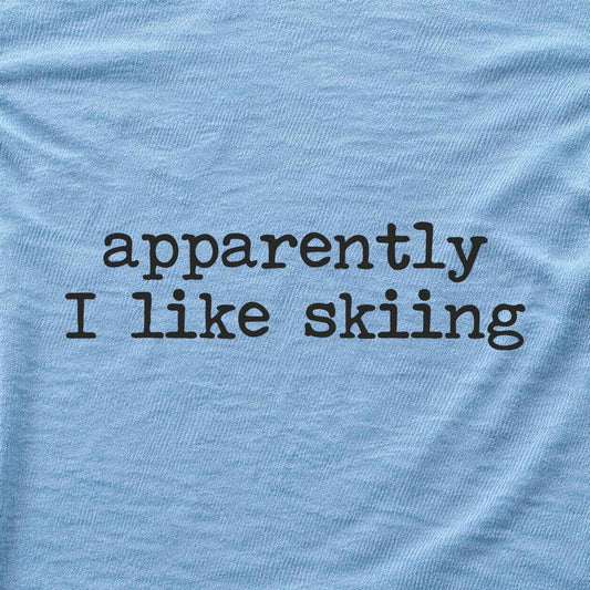 Apparently Ilike Skiing T-shirt - Light Blue - hero
