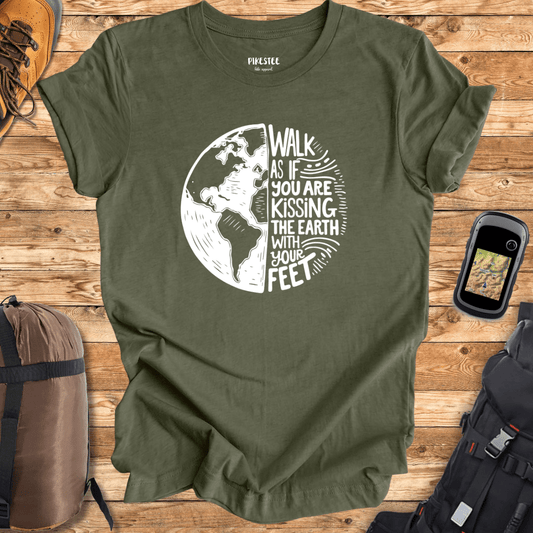 "Walk As If You Are Kissing The Earth With Your Feet" graphic T-shirt