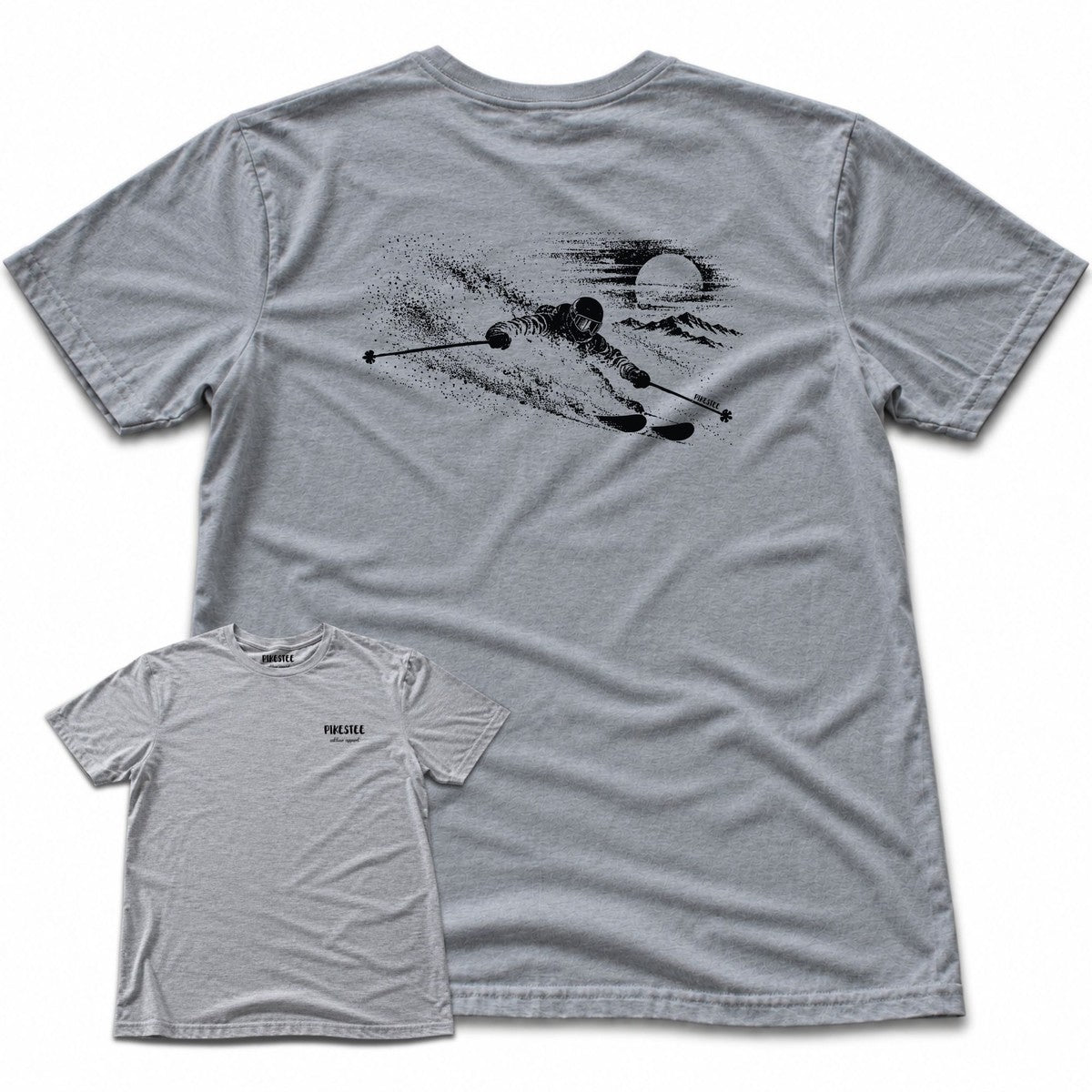 Sun Ski Flow Back Print T-shirt - Sport Grey