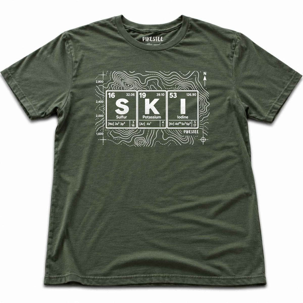 Topographic Ski Element-v2 T-shirt - Military Green