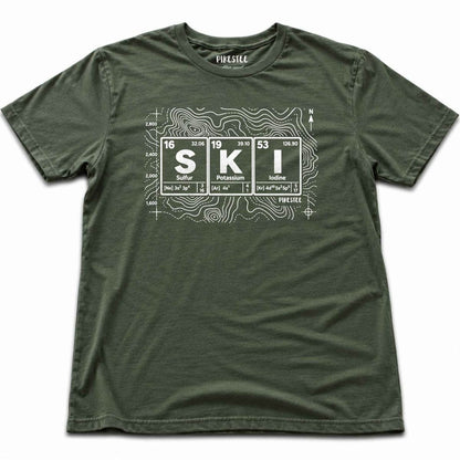 Topographic Ski Element-v2 T-shirt - Military Green