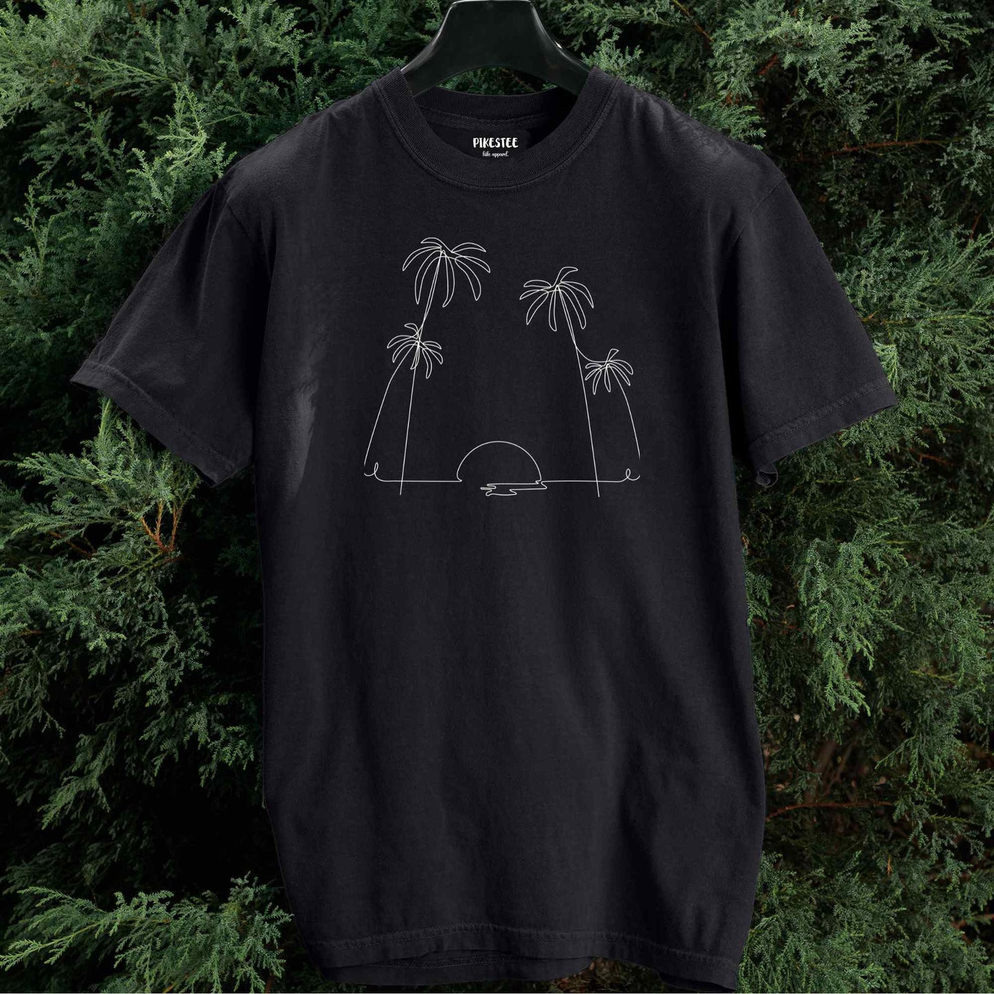 Line Art Palm Tree Sun T-shirt
