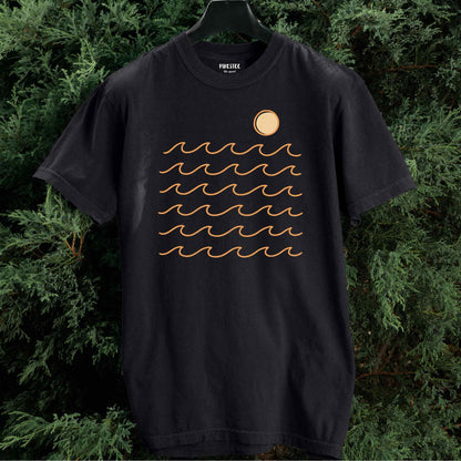 Minimalist Waves and Sun T-shirt