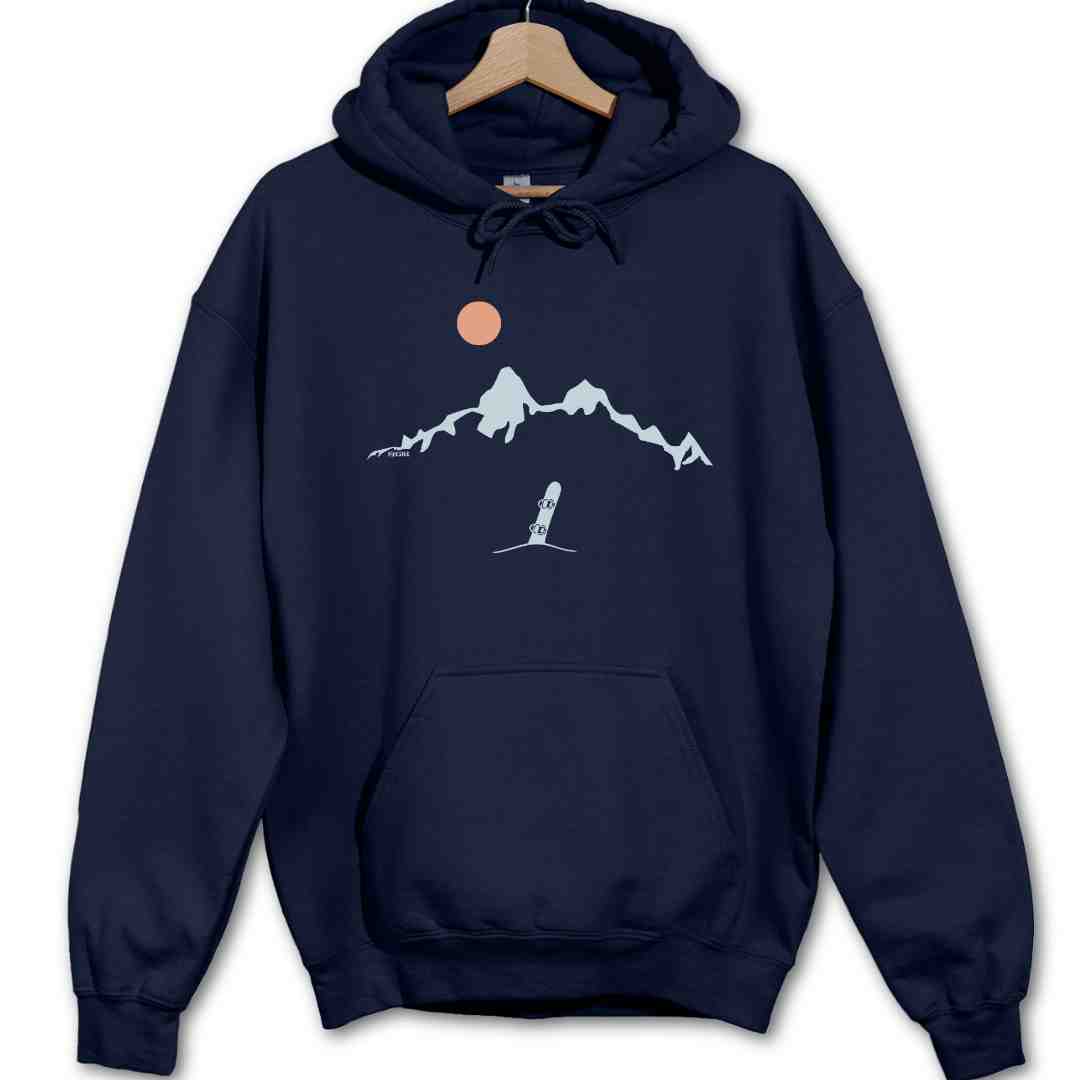 Snowboard Mountain Landscape Hoodie