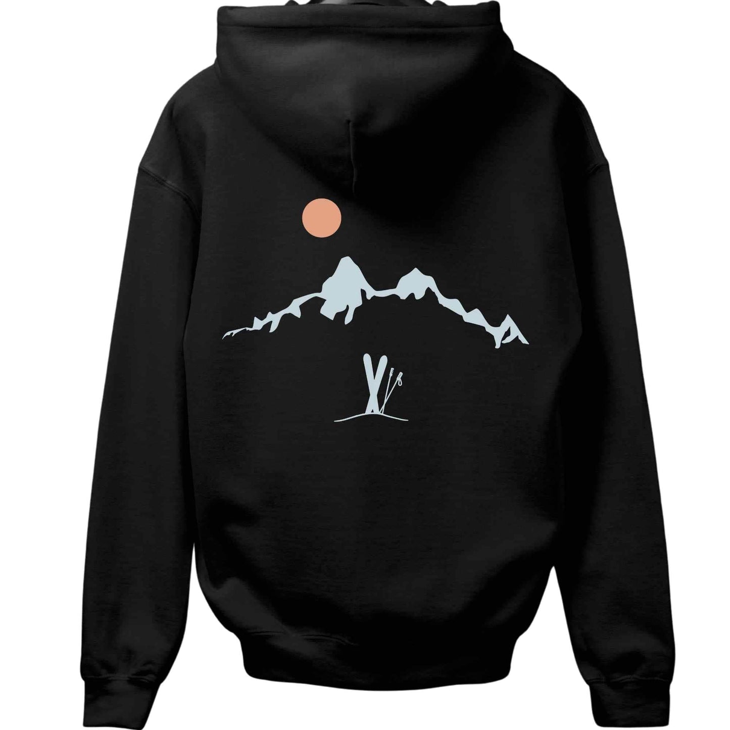 Ski Mountain Landscape Back-Print Hoodie