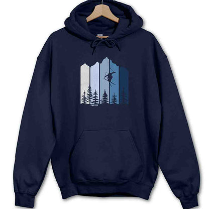 Mountain Ski Silhouette Hoodie