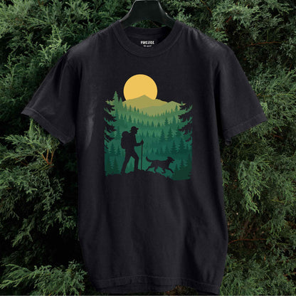 Hiking And Dog Landscape T-shirt